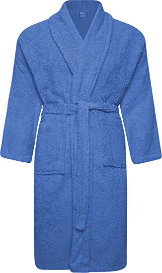 Adore Home Mens and Ladies 100% Cotton Terry Towelling Adults Shawl Collar Bathrobe Dressing Gown Bath Robe