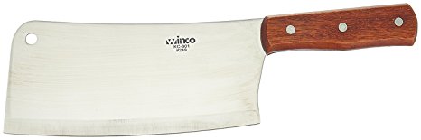 Winco Heavy Duty Cleaver with Wooden Handle - Set of 3