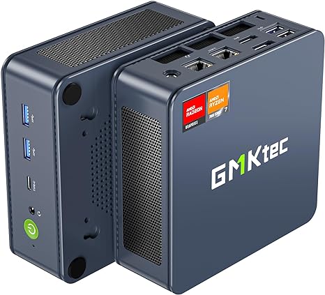 GMKtec K6 Gaming Mini PC Windows 11 Pro Dual LAN 2.5Gbps AMD Ryzen 7 7840HS Desktop Computer, 32GB DDR5 Dual Channel (16GB*2) 1TB PCIe4.0 SSD, USB4.0, HDMI, DP, USB-C, WiFi 6E, BT 5.2