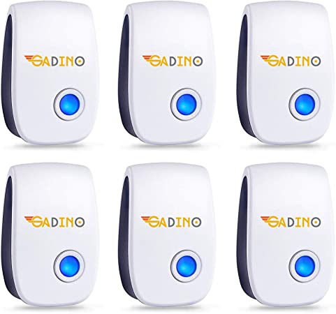 GADINO Ultrasonic Pest Repellent (Pack of 6) - Indoor Plug, Electronic and Ultrasound Repeller - Insects, Mice, Spiders, Mosquitoes, Bugs Control