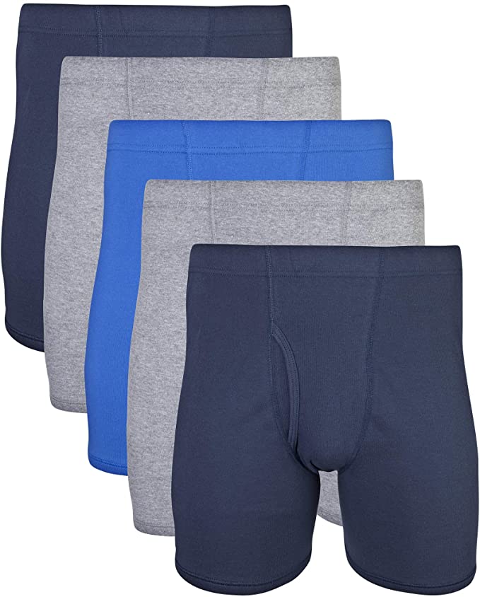 Gildan Mens Covered Waistband Boxer Brief Multipack