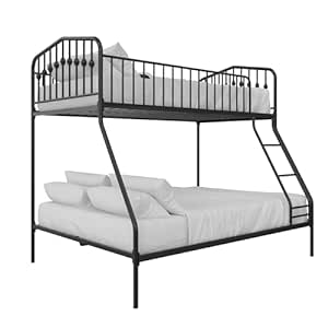 Novogratz Bushwick Metal Bunk Bed, Kid's Bedroom Furniture, Twin/Full, Black