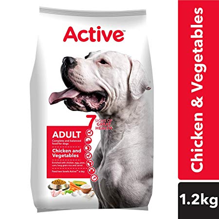 Active Adult Dry Dog Food, Chicken and Vegetable - 1.2 kg Pack