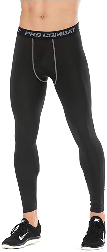 Tuerton Men's Compression Pants UV/SPF Running Tights Workout Leggings Cool Dry Yoga Gym Clothes