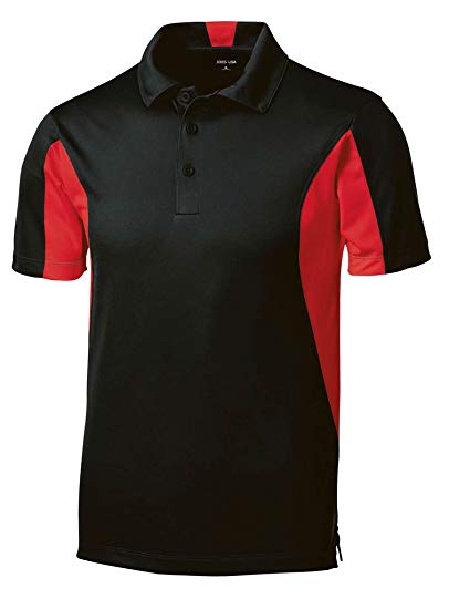 Joe's USA Men's Moisture Wicking Side Blocked Micropique Polo's- Regular, Big & Tall Sizes