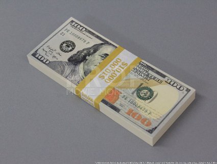 PROP MONEY 1 New Style $100 Blank Filler Paper Stack For Movie, TV, Music Videos, Advertising & Novelty