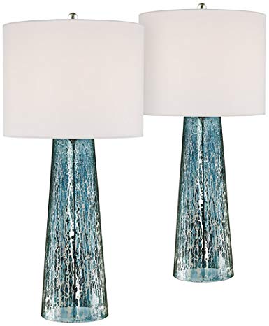 Marcus Mercury Glass Tapered Column Table Lamp Set of 2