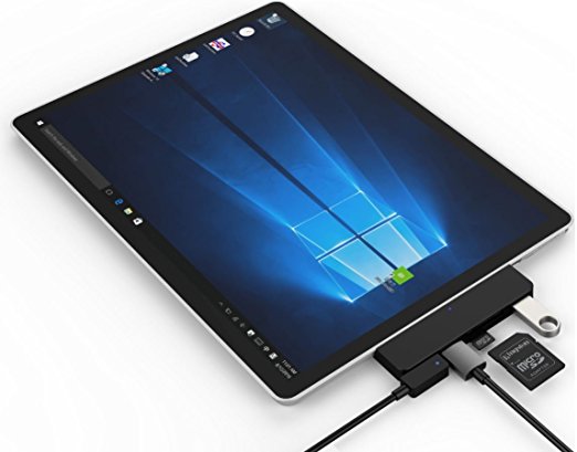 Juiced Systems Microsoft Surface 3 | 5 in 1 Adapter with Power delivery | 2x USB 3.0 Ports | 1x Micro SD Input | 1x SD Input | 1x Micro USB Charging Input