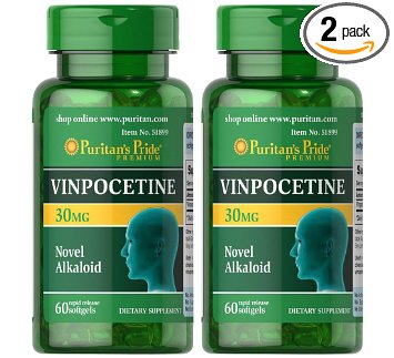 Puritan's Pride 2 Pack of Vinpocetine 30 mg Puritan's Pride Vinpocetine 30 mg-60 Rapid Release Softgels