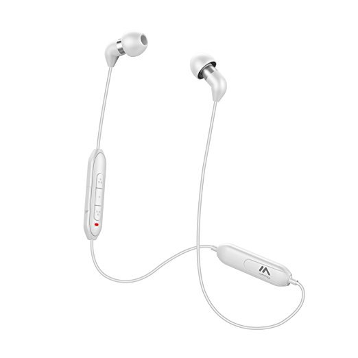 [VFAD] Bluetooth Headphones,Bluetooth V4.2 Wireless Sports EarBuds Sweatproof Stereo Earphones in Ear With Mic Headset Noise Cancelling Headphones ( WHITE )