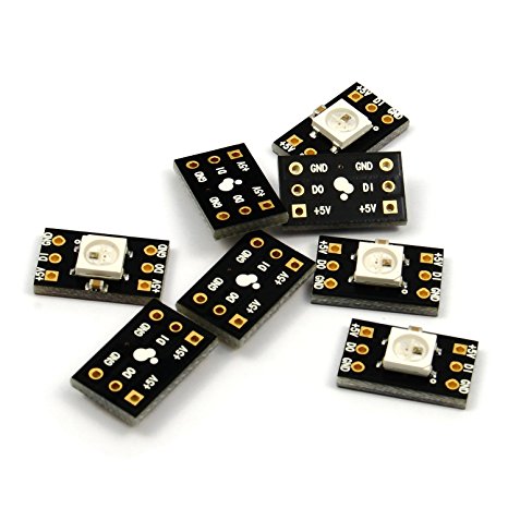 Breadboard Friendly NulSom Rainbow Chip for Arduino / uC - Pack of 8 WS2812B (WS2811, NeoPixel Compatible) Addressable RGB LED