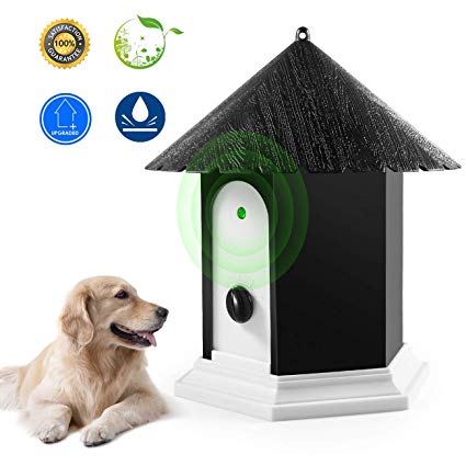 PET CAREE Anti Barking Device, Ultrasonic Dog Bark Controller, Waterproof Outdoor Anti Bark Control System in Birdhouse Shape