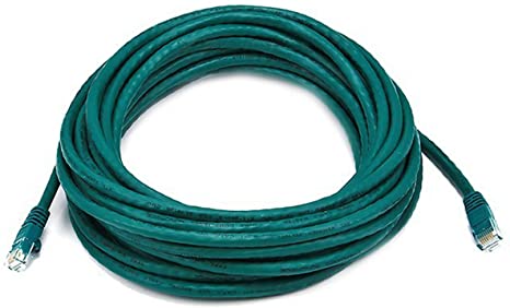 Monoprice 30FT 24AWG Cat5e 350MHz UTP Ethernet Bare Copper Network Cable - Green