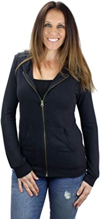 Ms Lovely Women's Ultra Soft Zip-Up Hooded Sweatshirt - Cute Comfy Fitted Lounge Hoodie