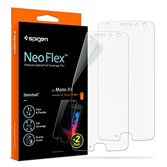 Spigen Moto X4 Screen Protector NeoFlex / 2 Pack / Case Friendly / Wet Application for Moto X4