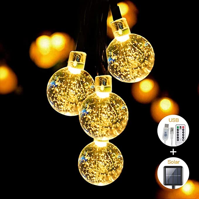 SITRI String Lights/Solar String Lights/Outdoor Solar Light/Fairy Light，Solar/USB Plug-in Power Supply,Suitable for Gardens, Courtyards, Homes, Christmas Trees, Parties, 7.5m50light.