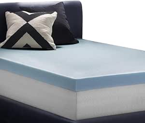 LUCID 4 Inch Gel Memory Foam Mattress Topper-Ventilated Design-Ultra Plush-California King