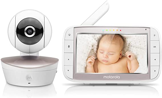 Motorola MBP49 Video Baby Monitor with 5 Inch Handheld Parent Unit, Infared Night Vision and Room Temperature Display