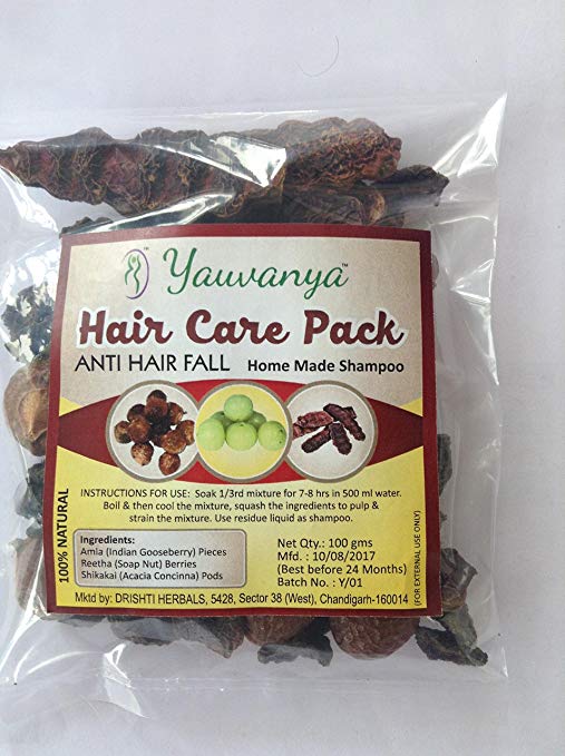 Yauvanya Make at home Shampoo DIY hair care kit (Anti Hairfall, sulphate & Paraben free, 100% natural, chemical free) - 300 gms (3 packs of 100 gms each)