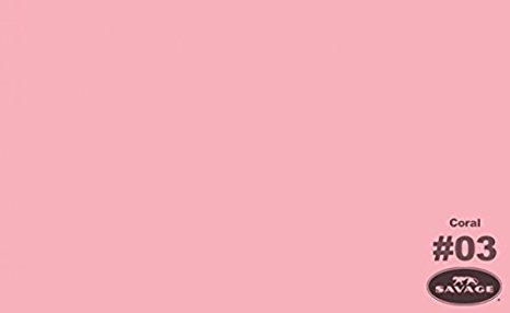 Savage SV-53X12-3 Seamless Background Paper 53-Inch by 12 Yards, Coral, #3