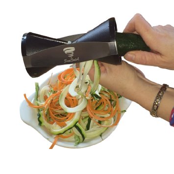 Premium Vegetable Spiralizer - Best Zucchini Spaghetti Maker - Handheld 4 Blade Spiral Vegetable Slicer - Make Eating Veggies Fun - Great for Low Carb, Paleo, or Gluten Free Meals