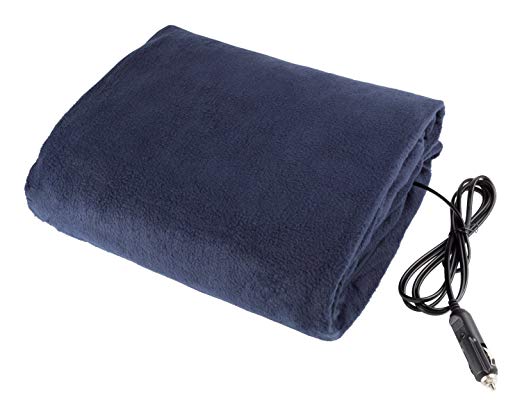 Stalwart 12 Volt Blue Plaid Electric Blanket for Automobile