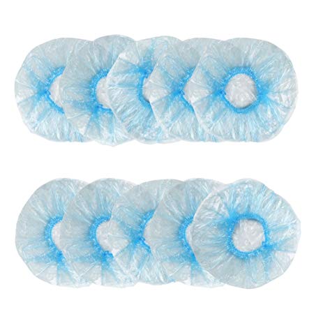 Shintop Disposable Shower Caps, Pack of 100 Individually Wrapped with Large Elastic Bath Cap for Home, Hotel, Hair Salon and Spa (Blue)