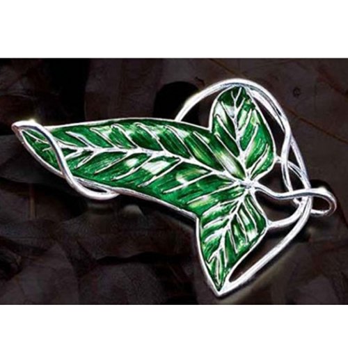 TOPSTARONLINE Lord of the Rings Aragorn Elven Green Leaf Brooch Pin Pendant Necklace