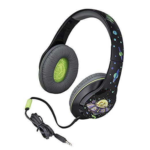 Rick and Morty Over The Ear Headphones with Built in Microphone Quality Sound from The Makers of iHome