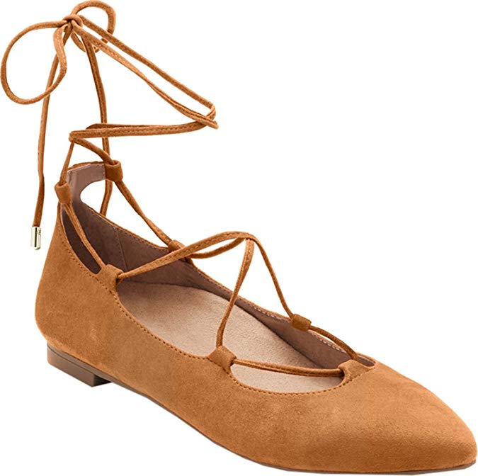 Vionic Womens Gem Lucinda Lace Up Ballet Flat