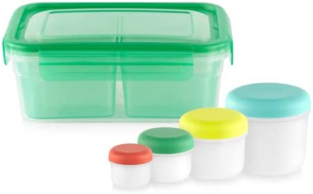 Snapware | Meal Prep Divided Container Kit with Mini Containers | 12 Piece Set | Removable Compartments Can be Used Separately | Mini Containers are Ideal for Condiments, Salad Dressings, & Snacks