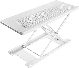 VIVO Single Top 27 inch Heavy-Duty Scissors Lift Keyboard and Mouse Riser, Designed for Ergonomic Sit Stand Workstations, White, DESK-V000PW