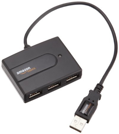 AmazonBasics USB 2.0 4-Port Ultra Mini Hub; Bus-powered