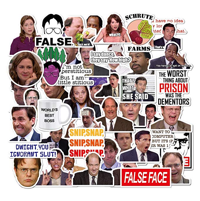 The Office Sticker Pack of 50 Stickers - The Office Stickers for Laptops, The Office Laptop Stickers, Funny Stickers for Laptops, Computers, Hydro Flasks (The Office)