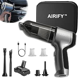 Airify™ Pro Vac, Airify Pro Vac V2, Airify Car Vacuum, Portable Air Blower, Airify Pro - Portable Air Blower/Car Vacuum, Strong, Low Noise, Long Lasting Battery Mini Vacuum Cleaner for Car/HOM