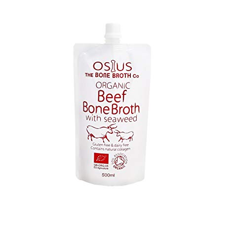 Osius Beef Bone Broth with Seaweed | Full of Organic Goodness | Made with 100% Grass Fed Beef Bones x (500ml) | Delivered Frozen for Freshness | New Easy to Use Pouches