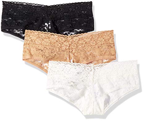 Amazon Brand - Mae Women's Lace Cheeky Hipster Panty, 3 pack