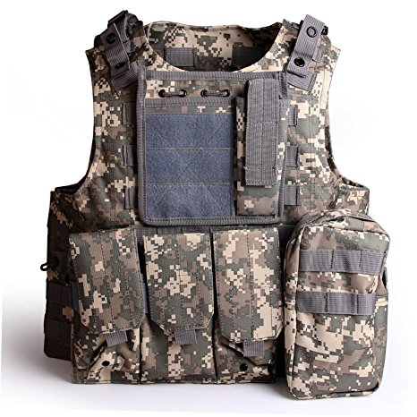 SOLOMONE CAVALLI Tactical Molle Combat Vest Airsoft camouflage Police Fully adjustable