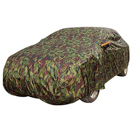 FREESOO Car Covers Waterproof Breathable Camo XXXXL, Outdoor Full Car Frost Snow Cover Sun Protection against Wind Dust Rain UV in All Weather