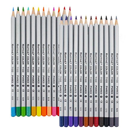 Marco Raffine 24 Coloured Pencils Art Supplies for Kids Taotree Drawing Pencils for Artist Sketching Writing Adult Coloring Books Secret Garden Enchanted forest (24 Colour)