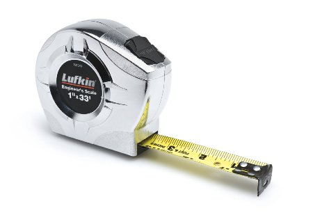 Lufkin P2133D  Power Return Engineer's Tape, 1-Inch by 33-Feet, Chrome