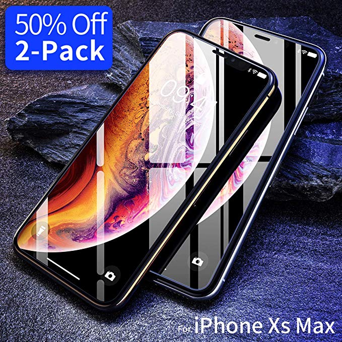 Screen Protector Compatible iPhone Xs Max, [2-Pack] Ultra Slim Tempered Glass Screen Protector Compatible Apple iPhone XsMax 6.5 inch (2018), [Case Friendly] Anti-Fingerprint Ainope