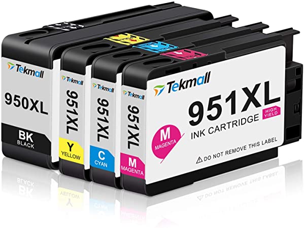 Tekmall 950XL 951XL 950 951 Ink Cartridges Compatible with HP Officejet Pro 8600 8610 8620 8630 8640 8100 8625 8615 8660 251dw 276dw (4 packs Black/Cyan/Magenta/Yellow)