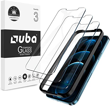 [3 Pack] OUBA Screen Protector Compatible with iPhone 12 Pro Max 5G (6.7 inch) Tempered Glass, [Case Friendly] 9H Hardness [Alignment Frame Easy Installation] High Definition Bubble Free