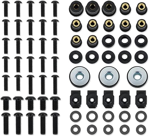 Xitomer Motorbike Stainless Steel Full Sets Fairing Bolts Kits Fit for ZX-9R 1998-2001,Mounting Kits Washers/Nuts/Fastenings/Clips/Grommets, Bodywork Screws