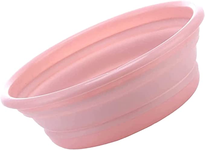 Foldable washbas， RilexAwhile 13" Multi-Purpose Collapsible Dish Tub Bowl BPA-Free Round Lightweight Collapsible Wash Basin (Pink)