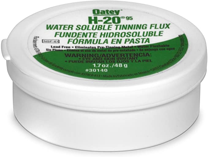 Oatey 30140 H-2095 Water Soluble Tinning Flux, 1.7 Oz, Paste, Ish-Gray, Green