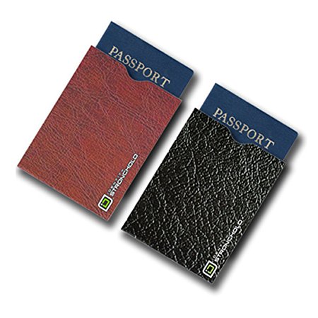 Identity Stronghold Designer Passport Sleeves, Leather Look Collection, Pack of 2 (IDSHPP2LEAL)