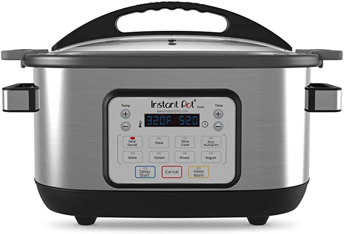 Instant Pot Aura 10-in-1 Multicooker Slow Cooker,6 Qt, 10 One-Touch Programs