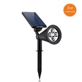 Solar LightsURPOWER 2-in-1 Waterproof 4 LED Solar Spotlight Adjustable Wall Light Landscape Light Security Lighting Dark Sensing Auto OnOff for Patio Deck Yard Garden Driveway Pool Area1 Pack